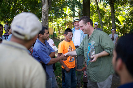 Photo Courtesy of Camano Island Coffee Roasters|Jeff Ericson meeting coffee farmers in Nicaraugua.