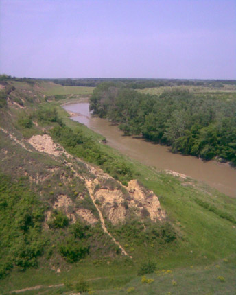 Photo Courtesy of Razvan Voicu | The right bank of Ialomiţa River in Romania, near Bueşti Village, with strong erosion.