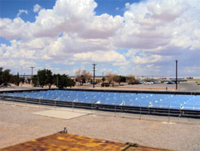 Photo Credit: Johnson Controls|Solar thermal tracking micro-troughs provide energy equal to 190 kw for 40 tons of cooling through a York® modular chiller.