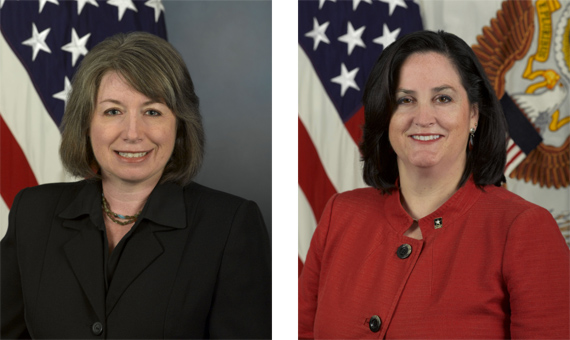 Burke: Dept. of Defense photo; Hammack: U.S. Army photo |  Sharon E. Burke (left) and Katherine Hammack (right).