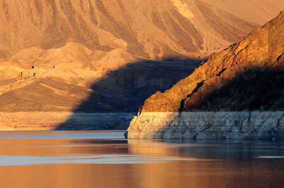 © iStockphoto.com/gnagel|Shadow of the canyon wall at Lake Mead National Recreational Area near Boulder City, Nev.
